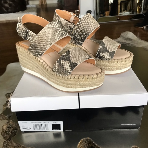 dolce vita snakeskin wedges